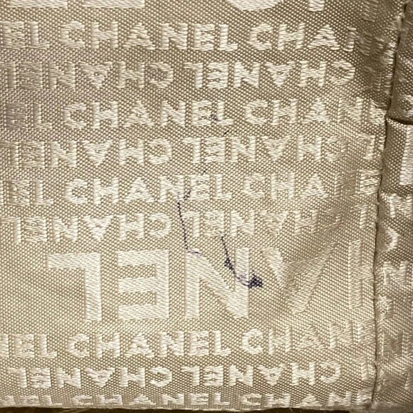 Auth CHANEL Chocolate Bar Stitch - Beige Leather Tote Bag gold hardware - Picture 9 of 13